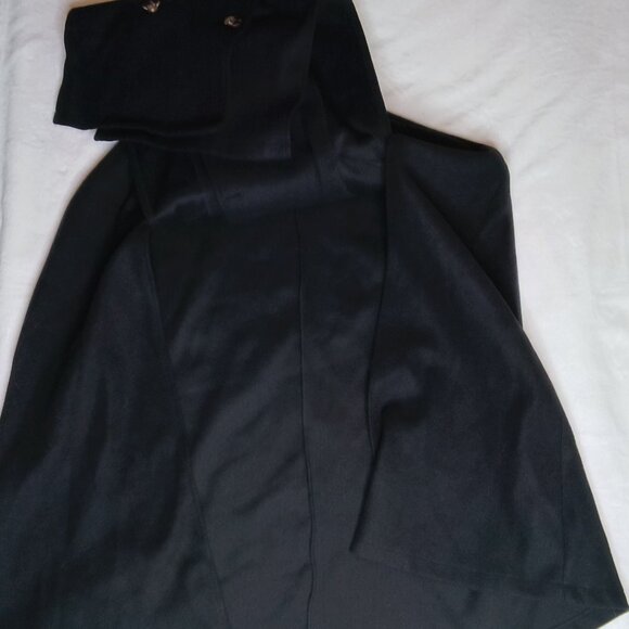 Kara And Kate 🌷 Womens Gorgeous Black Luxe Button Up Double Breasted Cape 🌷 - Picture 14 of 16